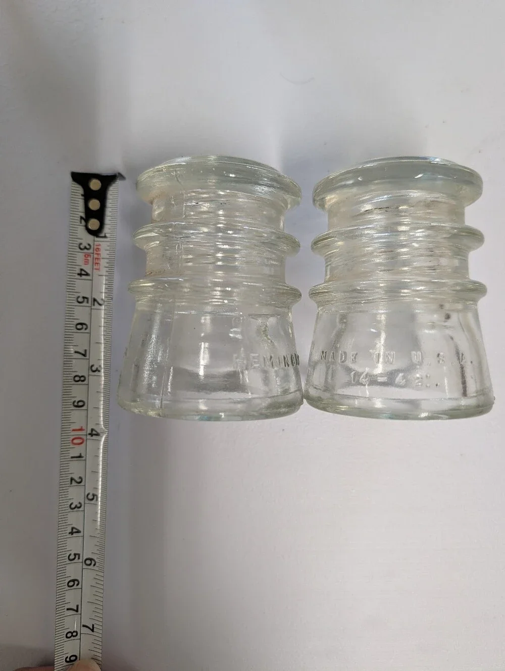 bundle of 6 GLASS INSULATORS vintage antique hemingray